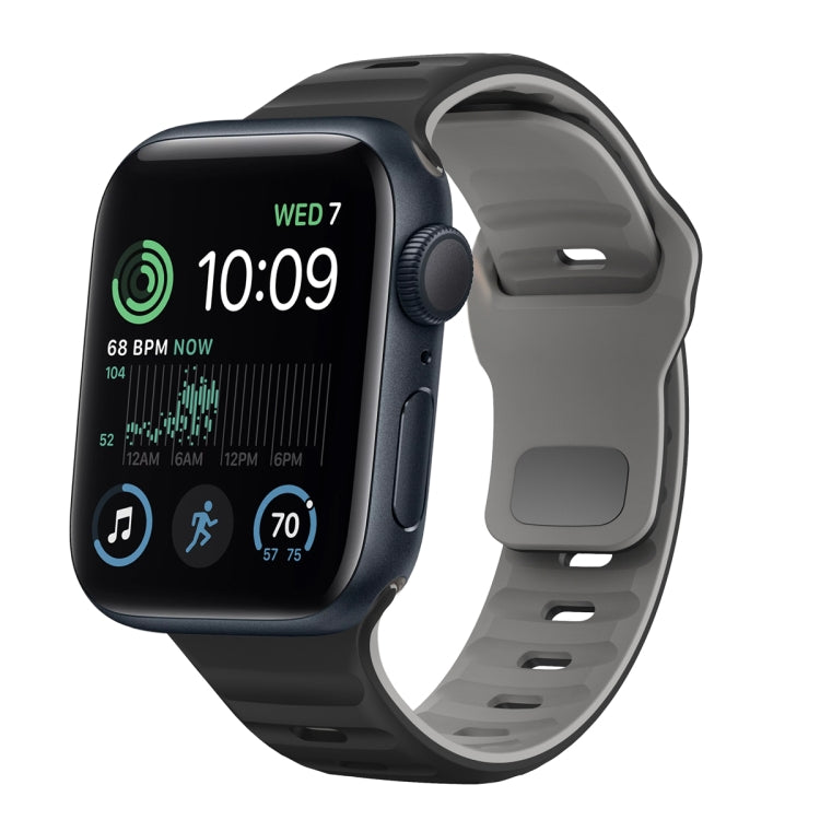 波浪紋理反扣矽膠錶帶，適用於 Apple Watch Series 7 41mm，適用於 Apple Watch Series 7 45mm，適用於 Apple Watch SE 40mm，適用於 Apple Watch SE 44mm