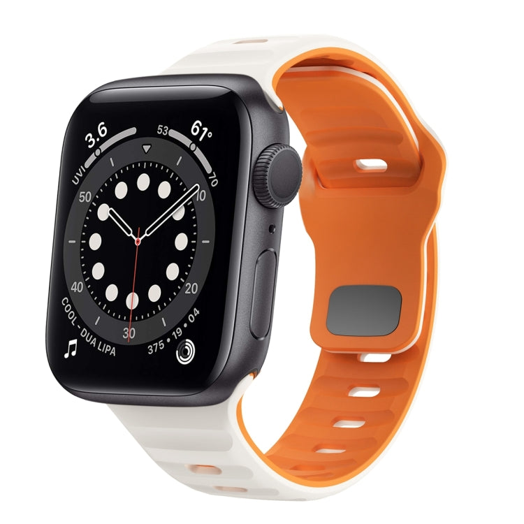 波浪紋理反扣矽膠錶帶，適用於 Apple Watch Series 6 40mm，適用於 Apple Watch Series 6 44mm，適用於 Apple Watch Series 5 44mm，適用於 Apple Watch Series 5 40mm