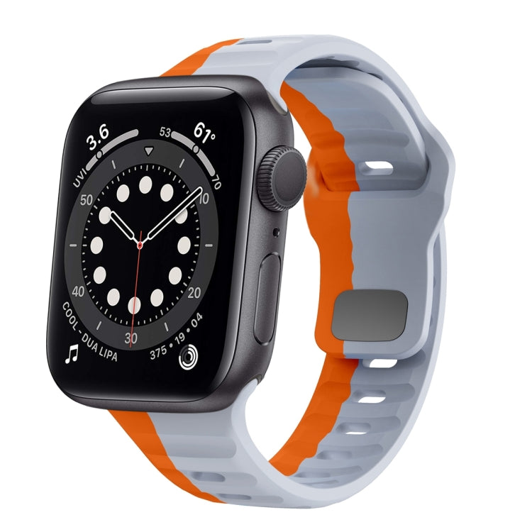 波浪紋理反扣矽膠錶帶，適用於 Apple Watch Series 6 40mm，適用於 Apple Watch Series 6 44mm，適用於 Apple Watch Series 5 44mm，適用於 Apple Watch Series 5 40mm