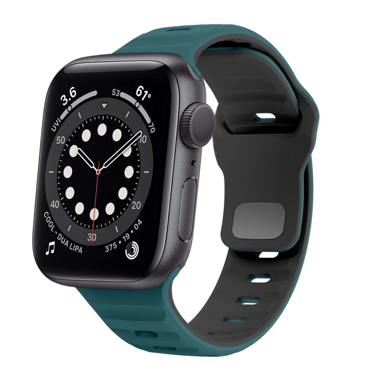 波浪紋理反扣矽膠錶帶，適用於 Apple Watch Series 6 40mm，適用於 Apple Watch Series 6 44mm，適用於 Apple Watch Series 5 44mm，適用於 Apple Watch Series 5 40mm