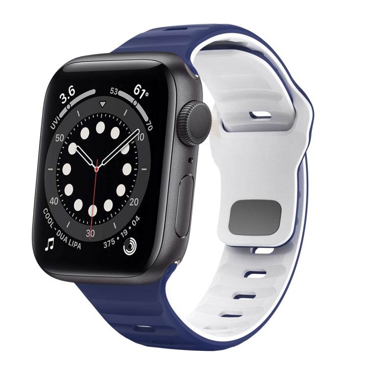 波浪紋理反扣矽膠錶帶，適用於 Apple Watch Series 6 40mm，適用於 Apple Watch Series 6 44mm，適用於 Apple Watch Series 5 44mm，適用於 Apple Watch Series 5 40mm
