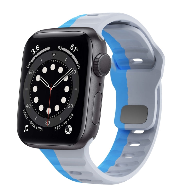 波浪紋理反扣矽膠錶帶，適用於 Apple Watch Series 6 40mm，適用於 Apple Watch Series 6 44mm，適用於 Apple Watch Series 5 44mm，適用於 Apple Watch Series 5 40mm