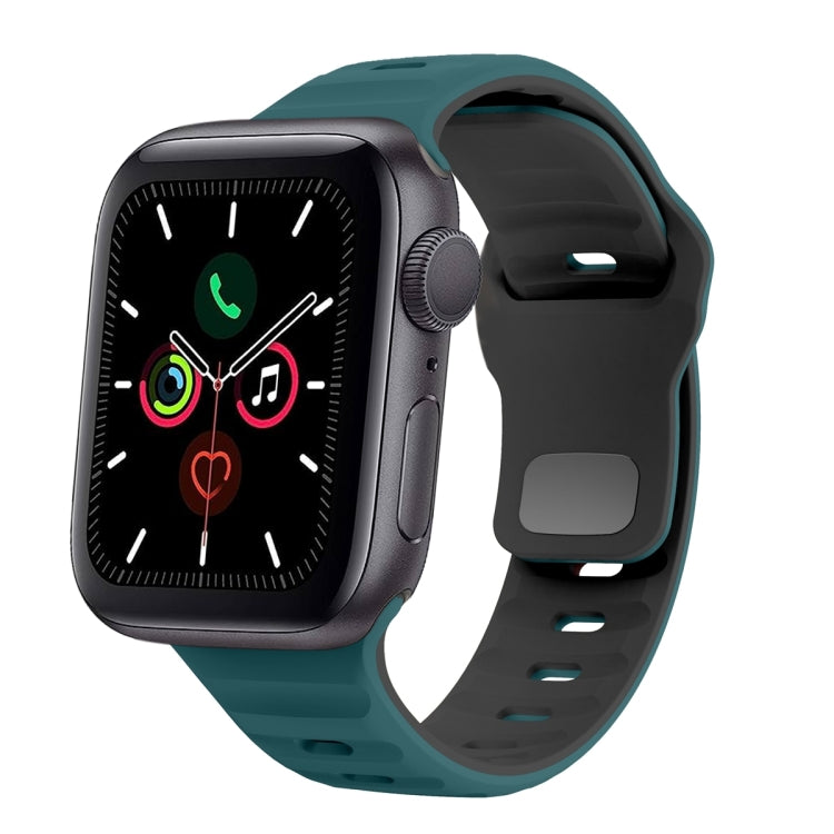波浪紋理反扣矽膠錶帶，適用於 Apple Watch Series 6 40mm，適用於 Apple Watch Series 6 44mm，適用於 Apple Watch Series 5 44mm，適用於 Apple Watch Series 5 40mm