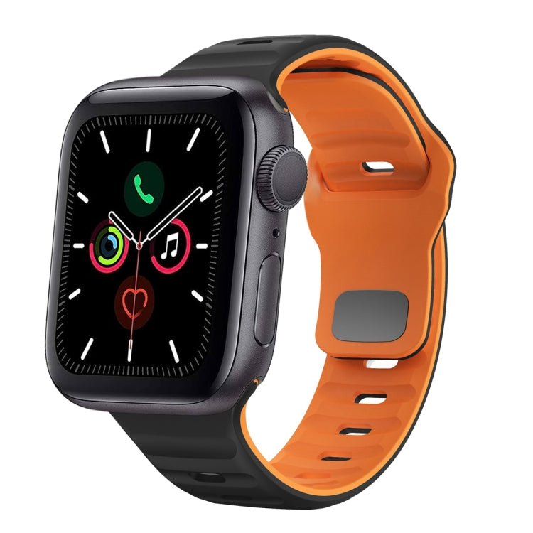 波浪紋理反扣矽膠錶帶，適用於 Apple Watch Series 6 40mm，適用於 Apple Watch Series 6 44mm，適用於 Apple Watch Series 5 44mm，適用於 Apple Watch Series 5 40mm