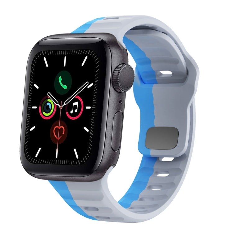 波浪紋理反扣矽膠錶帶，適用於 Apple Watch Series 6 40mm，適用於 Apple Watch Series 6 44mm，適用於 Apple Watch Series 5 44mm，適用於 Apple Watch Series 5 40mm