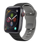 波浪紋理反扣矽膠錶帶，適用於 Apple Watch Series 4 44mm，適用於 Apple Watch Series 4 40mm，適用於 Apple Watch Series 3 38mm，適用於 Apple Watch Series 3 42mm