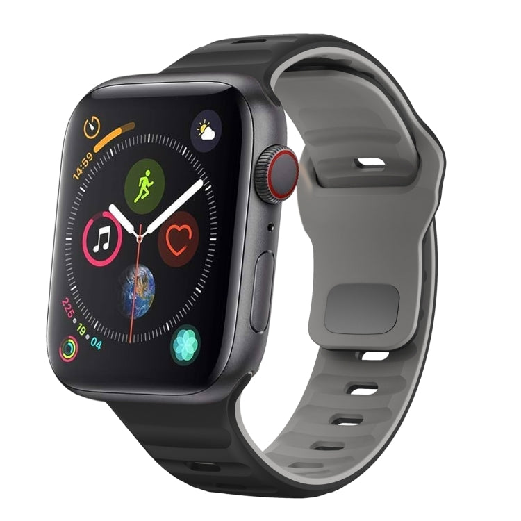 波浪紋理反扣矽膠錶帶，適用於 Apple Watch Series 4 44mm，適用於 Apple Watch Series 4 40mm，適用於 Apple Watch Series 3 38mm，適用於 Apple Watch Series 3 42mm