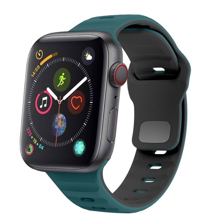 波浪紋理反扣矽膠錶帶，適用於 Apple Watch Series 4 44mm，適用於 Apple Watch Series 4 40mm，適用於 Apple Watch Series 3 38mm，適用於 Apple Watch Series 3 42mm