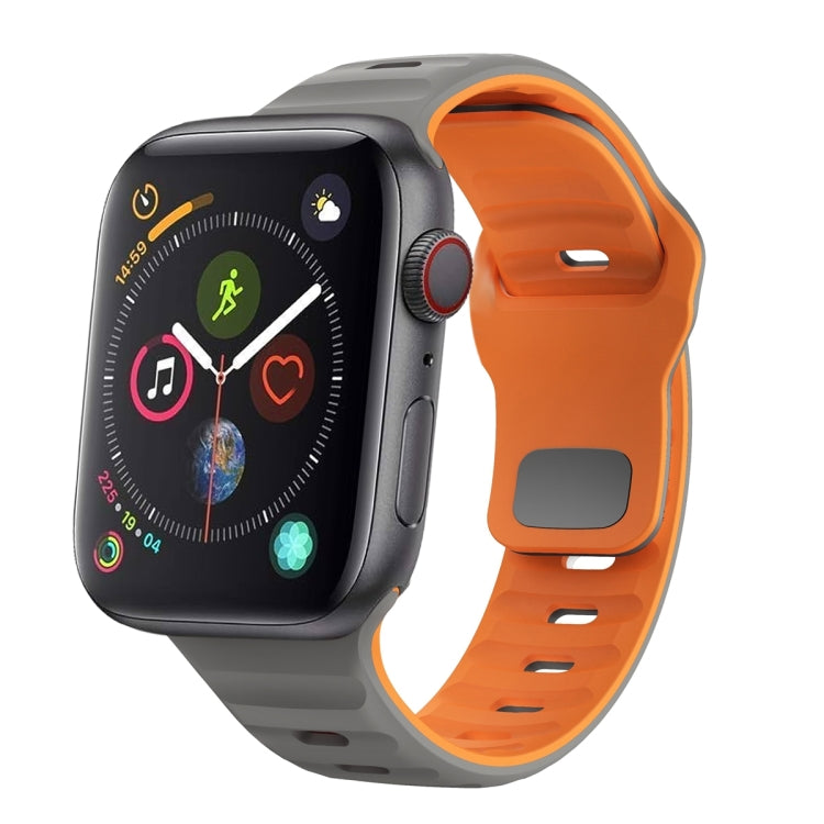 波浪紋理反扣矽膠錶帶，適用於 Apple Watch Series 4 44mm，適用於 Apple Watch Series 4 40mm，適用於 Apple Watch Series 3 38mm，適用於 Apple Watch Series 3 42mm