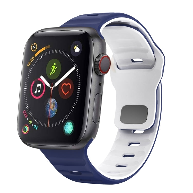 波浪紋理反扣矽膠錶帶，適用於 Apple Watch Series 4 44mm，適用於 Apple Watch Series 4 40mm，適用於 Apple Watch Series 3 38mm，適用於 Apple Watch Series 3 42mm