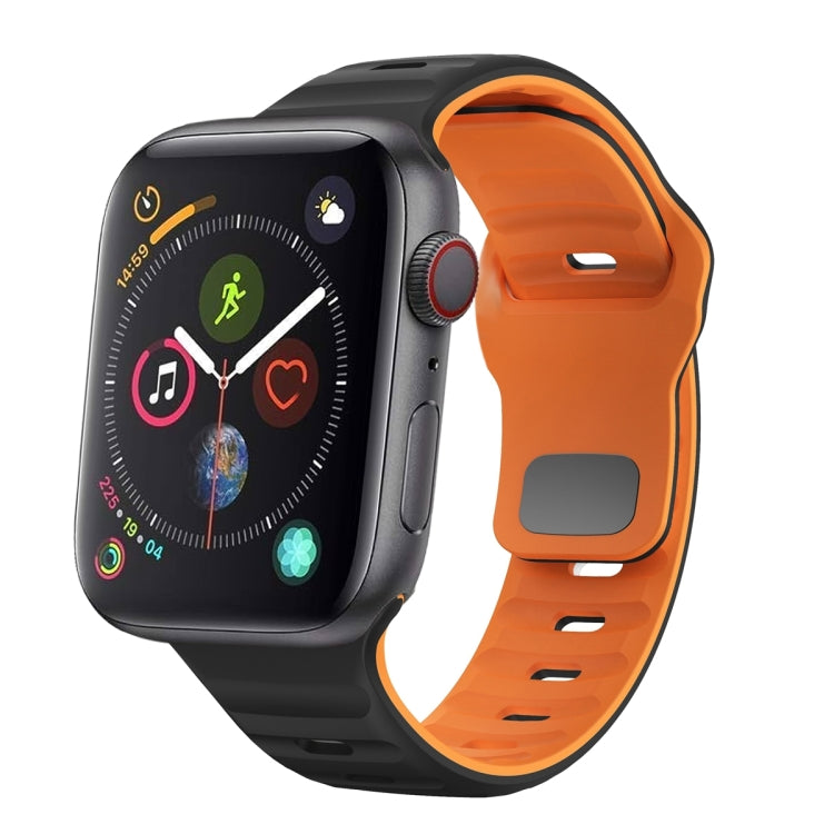 波浪紋理反扣矽膠錶帶，適用於 Apple Watch Series 4 44mm，適用於 Apple Watch Series 4 40mm，適用於 Apple Watch Series 3 38mm，適用於 Apple Watch Series 3 42mm