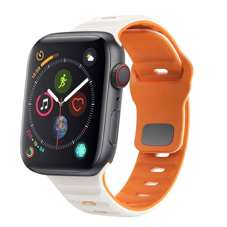波浪紋理反扣矽膠錶帶，適用於 Apple Watch Series 4 44mm，適用於 Apple Watch Series 4 40mm，適用於 Apple Watch Series 3 38mm，適用於 Apple Watch Series 3 42mm