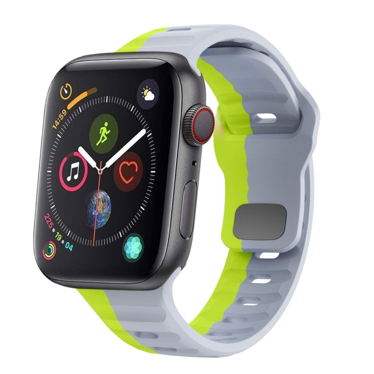波浪紋理反扣矽膠錶帶，適用於 Apple Watch Series 4 44mm，適用於 Apple Watch Series 4 40mm，適用於 Apple Watch Series 3 38mm，適用於 Apple Watch Series 3 42mm