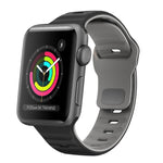 波浪紋理反扣矽膠錶帶，適用於 Apple Watch Series 4 44mm，適用於 Apple Watch Series 4 40mm，適用於 Apple Watch Series 3 38mm，適用於 Apple Watch Series 3 42mm