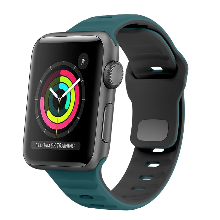 波浪紋理反扣矽膠錶帶，適用於 Apple Watch Series 4 44mm，適用於 Apple Watch Series 4 40mm，適用於 Apple Watch Series 3 38mm，適用於 Apple Watch Series 3 42mm