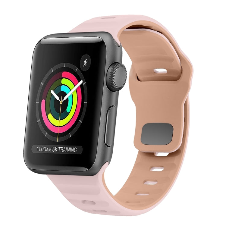 波浪紋理反扣矽膠錶帶，適用於 Apple Watch Series 4 44mm，適用於 Apple Watch Series 4 40mm，適用於 Apple Watch Series 3 38mm，適用於 Apple Watch Series 3 42mm