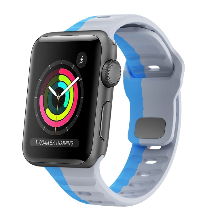 波浪紋理反扣矽膠錶帶，適用於 Apple Watch Series 2 42mm，適用於 Apple Watch Series 2 38mm，適用於 Apple Watch 42mm，適用於 Apple Watch 38mm