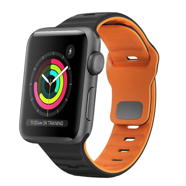 波浪紋理反扣矽膠錶帶，適用於 Apple Watch Series 2 42mm，適用於 Apple Watch Series 2 38mm，適用於 Apple Watch 42mm，適用於 Apple Watch 38mm