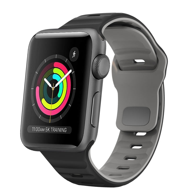 波浪紋理反扣矽膠錶帶，適用於 Apple Watch Series 2 42mm，適用於 Apple Watch Series 2 38mm，適用於 Apple Watch 42mm，適用於 Apple Watch 38mm