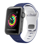波浪紋理反扣矽膠錶帶，適用於 Apple Watch Series 2 42mm，適用於 Apple Watch Series 2 38mm，適用於 Apple Watch 42mm，適用於 Apple Watch 38mm