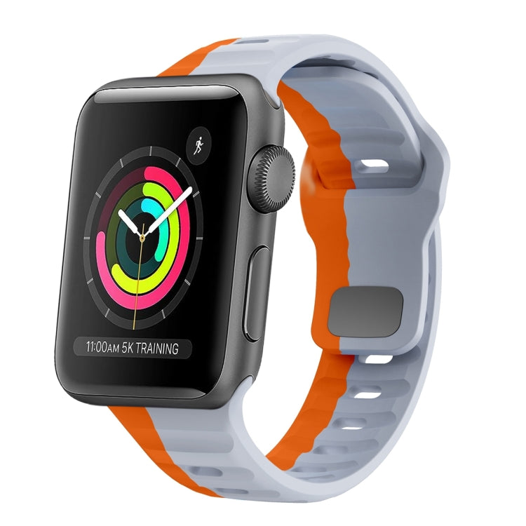 波浪紋理反扣矽膠錶帶，適用於 Apple Watch Series 2 42mm，適用於 Apple Watch Series 2 38mm，適用於 Apple Watch 42mm，適用於 Apple Watch 38mm