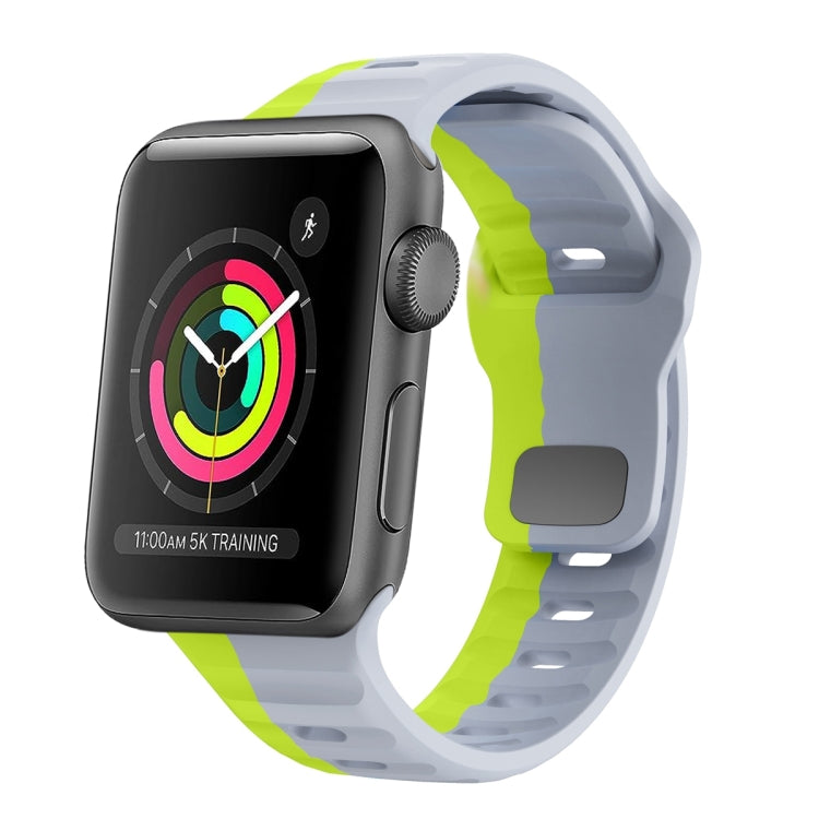 波浪紋理反扣矽膠錶帶，適用於 Apple Watch Series 2 42mm，適用於 Apple Watch Series 2 38mm，適用於 Apple Watch 42mm，適用於 Apple Watch 38mm