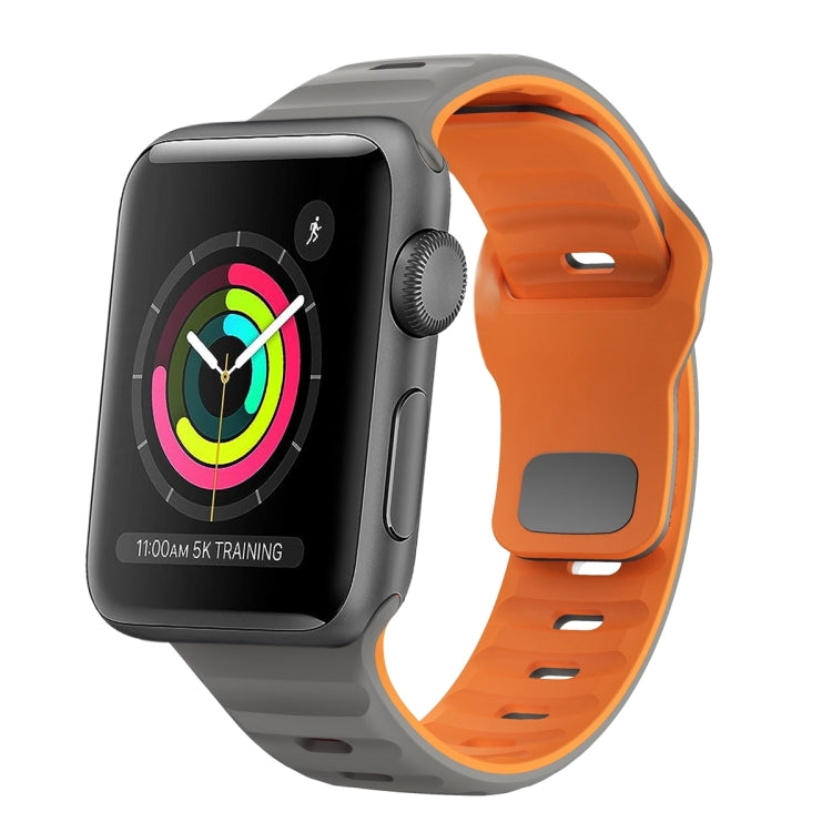 波浪紋理反扣矽膠錶帶，適用於 Apple Watch Series 2 42mm，適用於 Apple Watch Series 2 38mm，適用於 Apple Watch 42mm，適用於 Apple Watch 38mm