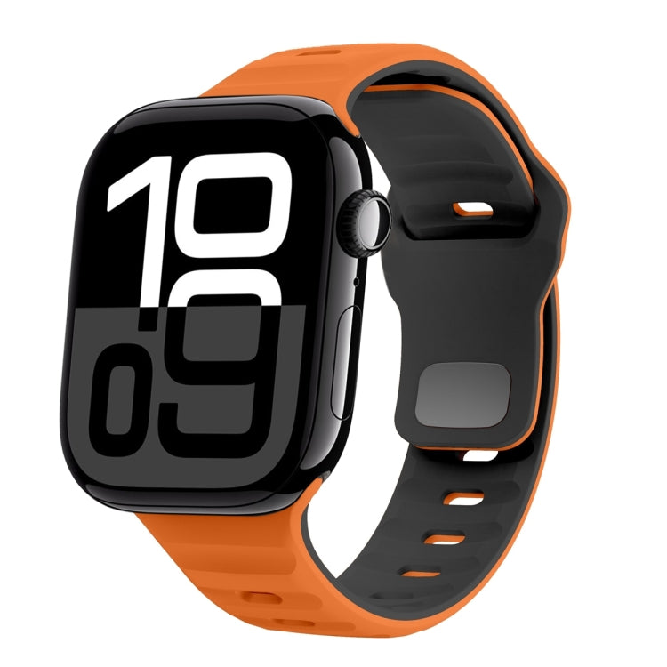 波浪紋理反扣矽膠錶帶，適用於 Apple Watch Series 10 46mm，適用於 Apple Watch Series 10 42mm，適用於 Apple Watch SE 2023 44mm，適用於 Apple Watch SE 2023 40mm
