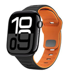 波浪紋理反扣矽膠錶帶，適用於 Apple Watch Series 10 46mm，適用於 Apple Watch Series 10 42mm，適用於 Apple Watch SE 2023 44mm，適用於 Apple Watch SE 2023 40mm