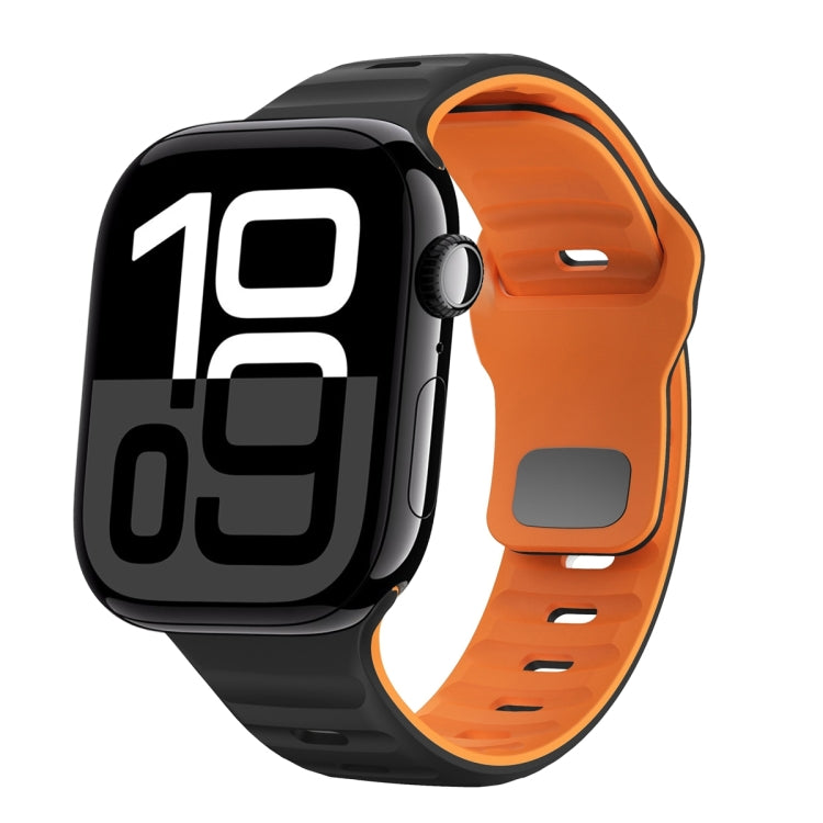 波浪紋理反扣矽膠錶帶，適用於 Apple Watch Series 10 46mm，適用於 Apple Watch Series 10 42mm，適用於 Apple Watch SE 2023 44mm，適用於 Apple Watch SE 2023 40mm