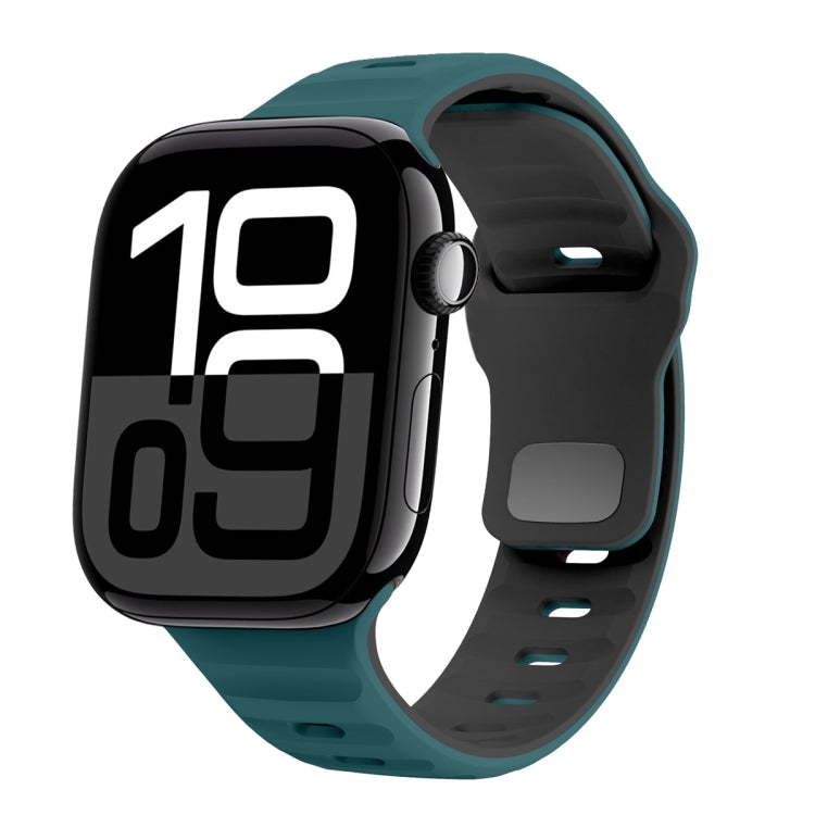 波浪紋理反扣矽膠錶帶，適用於 Apple Watch Series 10 46mm，適用於 Apple Watch Series 10 42mm，適用於 Apple Watch SE 2023 44mm，適用於 Apple Watch SE 2023 40mm