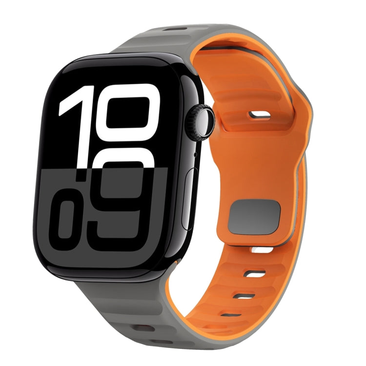 波浪紋理反扣矽膠錶帶，適用於 Apple Watch Series 10 46mm，適用於 Apple Watch Series 10 42mm，適用於 Apple Watch SE 2023 44mm，適用於 Apple Watch SE 2023 40mm