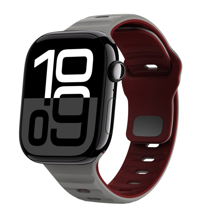 波浪紋理反扣矽膠錶帶，適用於 Apple Watch Series 10 46mm，適用於 Apple Watch Series 10 42mm，適用於 Apple Watch SE 2023 44mm，適用於 Apple Watch SE 2023 40mm