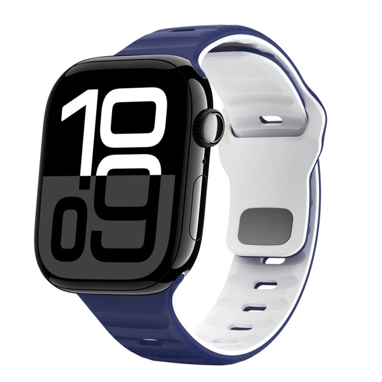 波浪紋理反扣矽膠錶帶，適用於 Apple Watch Series 10 46mm，適用於 Apple Watch Series 10 42mm，適用於 Apple Watch SE 2023 44mm，適用於 Apple Watch SE 2023 40mm