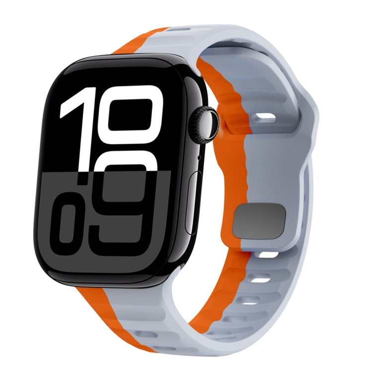 波浪紋理反扣矽膠錶帶，適用於 Apple Watch Series 10 46mm，適用於 Apple Watch Series 10 42mm，適用於 Apple Watch SE 2023 44mm，適用於 Apple Watch SE 2023 40mm