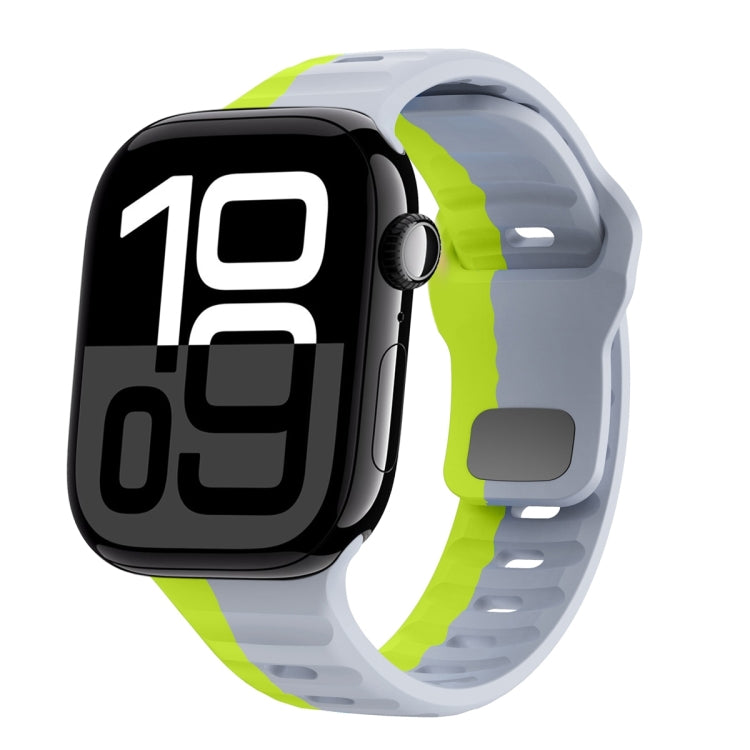 波浪紋理反扣矽膠錶帶，適用於 Apple Watch Series 10 46mm，適用於 Apple Watch Series 10 42mm，適用於 Apple Watch SE 2023 44mm，適用於 Apple Watch SE 2023 40mm