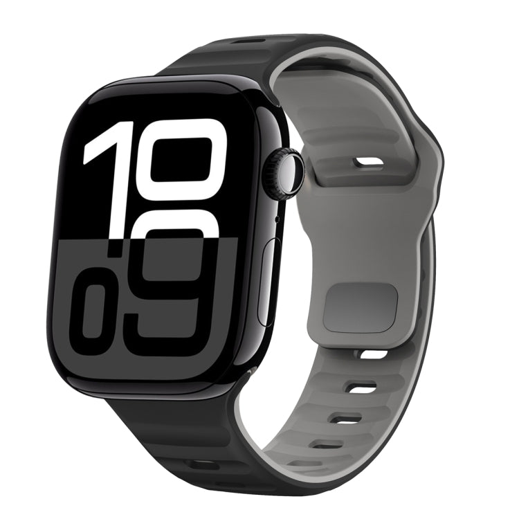 波浪紋理反扣矽膠錶帶，適用於 Apple Watch Series 10 46mm，適用於 Apple Watch Series 10 42mm，適用於 Apple Watch SE 2023 44mm，適用於 Apple Watch SE 2023 40mm