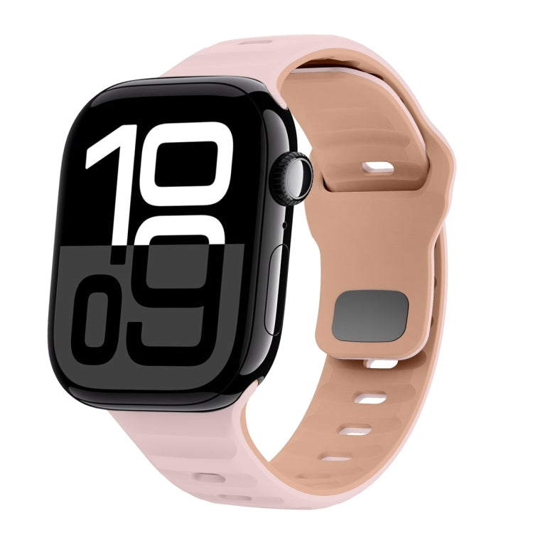 波浪紋理反扣矽膠錶帶，適用於 Apple Watch Series 10 46mm，適用於 Apple Watch Series 10 42mm，適用於 Apple Watch SE 2023 44mm，適用於 Apple Watch SE 2023 40mm
