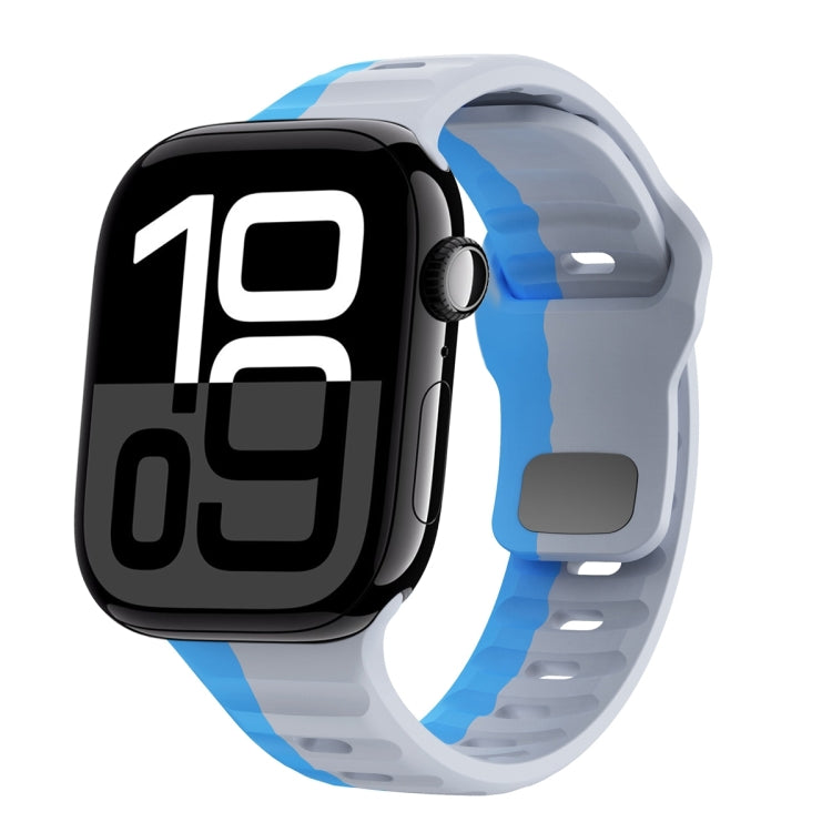 波浪紋理反扣矽膠錶帶，適用於 Apple Watch Series 10 46mm，適用於 Apple Watch Series 10 42mm，適用於 Apple Watch SE 2023 44mm，適用於 Apple Watch SE 2023 40mm