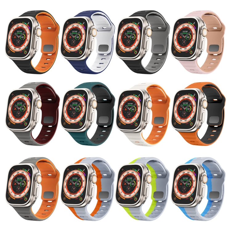 波浪紋理反扣矽膠錶帶，適用於 Apple Watch Series 8 41mm，適用於 Apple Watch Series 8 45mm，適用於 Apple Watch SE 2022 40mm，適用於 Apple Watch SE 2022 44mm