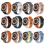 波浪紋理反扣矽膠錶帶，適用於 Apple Watch Ultra 2 49mm，適用於 Apple Watch Series 9 45mm，適用於 Apple Watch Series 9 41mm，適用於 Apple Watch Ultra 49mm