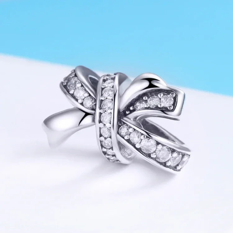 S925純銀甜美蝴蝶結珠DIY手鍊項鍊配件