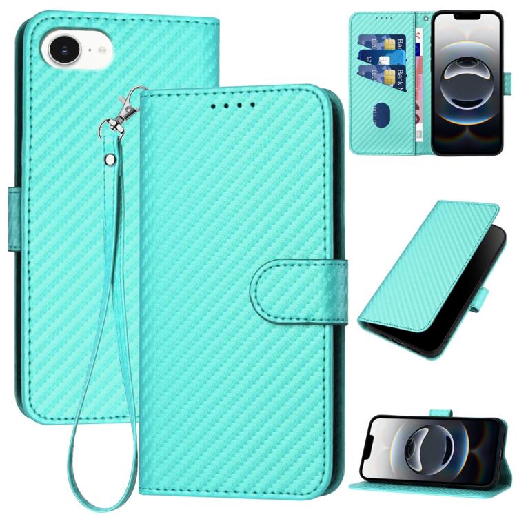 YX0070 碳纖維扣環皮革手機殼附掛繩，適用於 iPhone 17e / 16e，適用於 iPhone 17 Pro Max，適用於 iPhone 17 Pro，適用於 iPhone 17，適用於 iPhone Air，適用於 iPhone 16 Pro Max