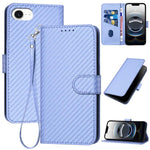 YX0070 碳纖維扣環皮革手機殼附掛繩，適用於 iPhone 17e / 16e，適用於 iPhone 17 Pro Max，適用於 iPhone 17 Pro，適用於 iPhone 17，適用於 iPhone Air，適用於 iPhone 16 Pro Max