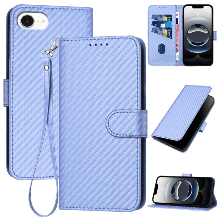 YX0070 碳纖維扣環皮革手機殼附掛繩，適用於 iPhone 17e / 16e，適用於 iPhone 17 Pro Max，適用於 iPhone 17 Pro，適用於 iPhone 17，適用於 iPhone Air，適用於 iPhone 16 Pro Max