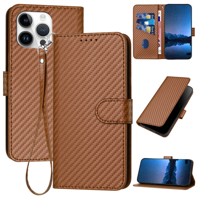 YX0070 碳纖維扣環皮革手機殼附掛繩，適用於 iPhone 16 Pro、iPhone 16 Plus、iPhone 16、iPhone 15 Pro Max、iPhone 15 Pro、iPhone 15 Plus