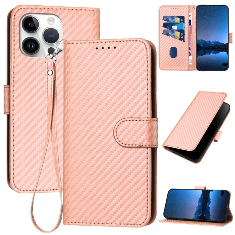 YX0070 碳纖維扣環皮革手機殼附掛繩，適用於 iPhone 16 Pro、iPhone 16 Plus、iPhone 16、iPhone 15 Pro Max、iPhone 15 Pro、iPhone 15 Plus