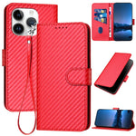 YX0070 碳纖維扣環皮革手機殼附掛繩，適用於 iPhone 16 Pro、iPhone 16 Plus、iPhone 16、iPhone 15 Pro Max、iPhone 15 Pro、iPhone 15 Plus