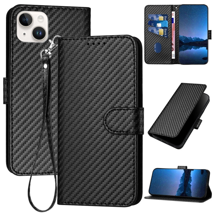 YX0070 碳纖維扣環皮革手機殼附掛繩，適用於 iPhone 16 Pro、iPhone 16 Plus、iPhone 16、iPhone 15 Pro Max、iPhone 15 Pro、iPhone 15 Plus