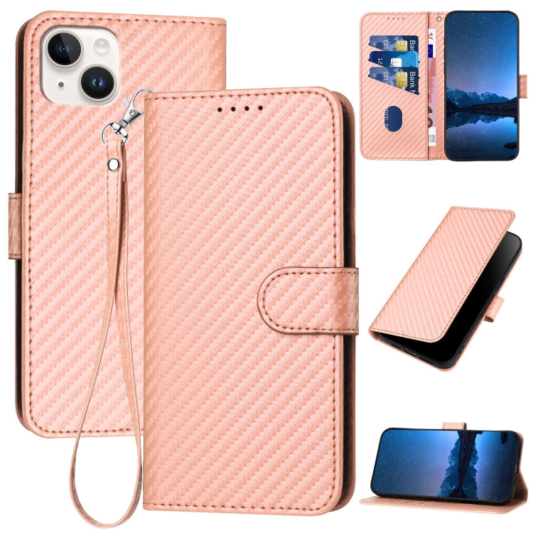 YX0070 碳纖維扣環皮革手機殼附掛繩，適用於 iPhone 16 Pro、iPhone 16 Plus、iPhone 16、iPhone 15 Pro Max、iPhone 15 Pro、iPhone 15 Plus